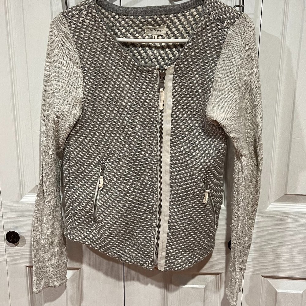 Lou & Grey Tweed Zip Sweater